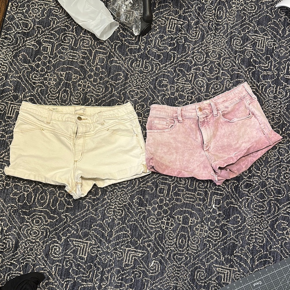 Universal Thread Pink and Cream Jean Shorts Casual Denim